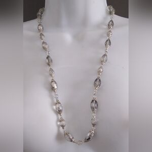Crystal Bead Necklace with Silver Accents